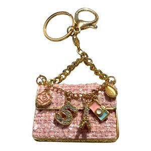 Pink Purse Bag Charm Keychain – Parisian-Inspired with Charms